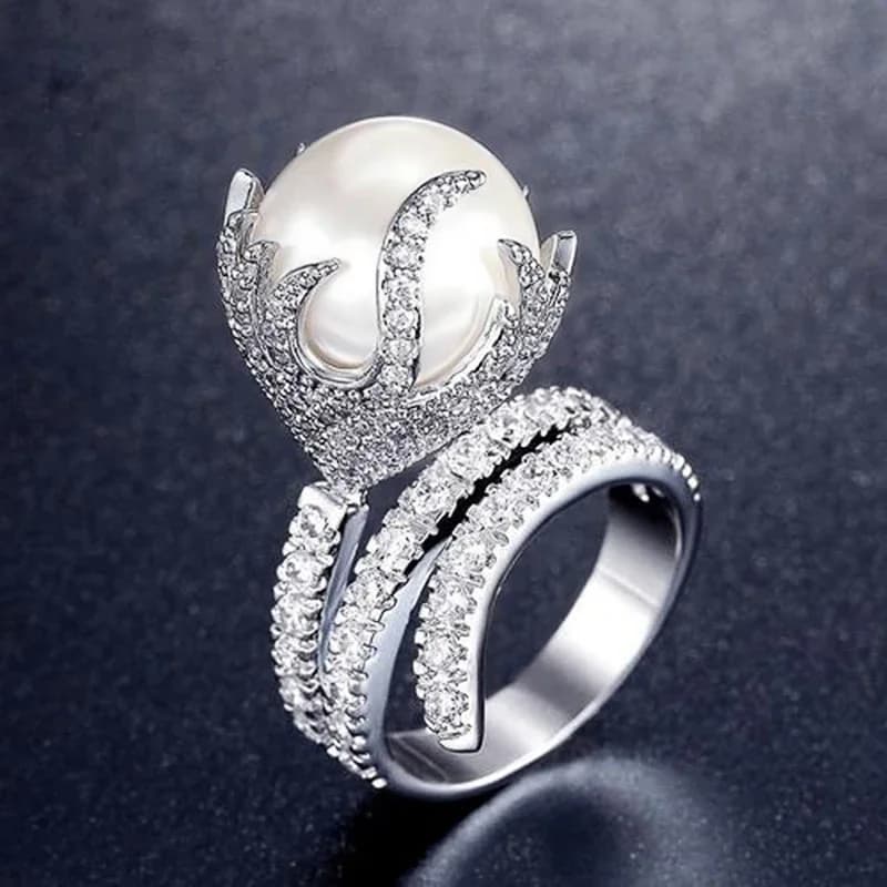 Bague Cygne Éternel — Perle Nacrée
